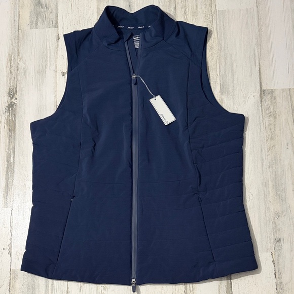 johnnie-O Navy Victoria Performance Mixed Media Vest XL NWT - Picture 7 of 15